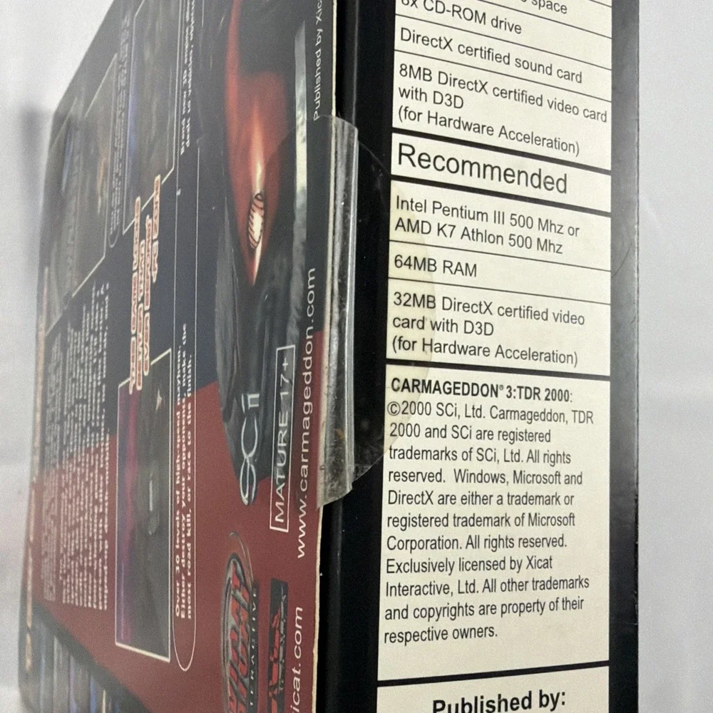 Carmageddon 3 TDR 2000 PC Game Big Box CD ROM Windows 98/95 Vintage Rare